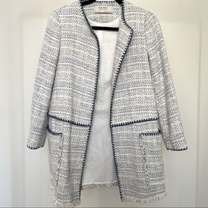 Zara Open-Front Long Coat, Size XS
